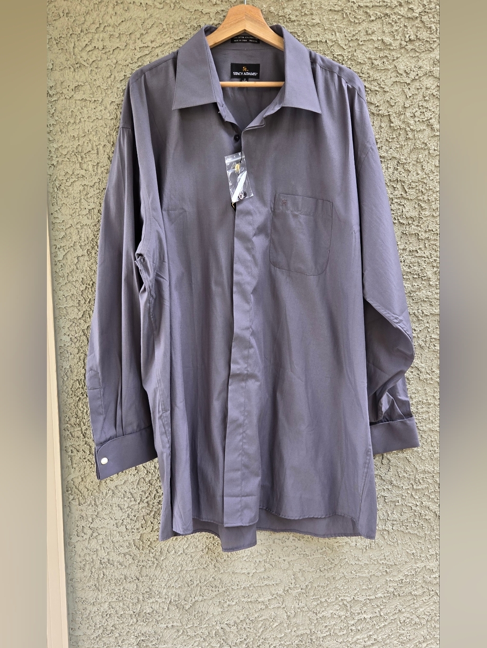 Stacy Adams Men's Long-Sleeve Dress Shirt in Slate Gray